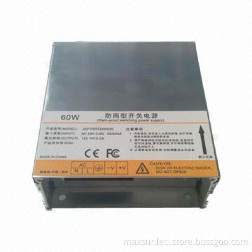 60W Waterproof LED Power Supplies, 12V, IP67 Level